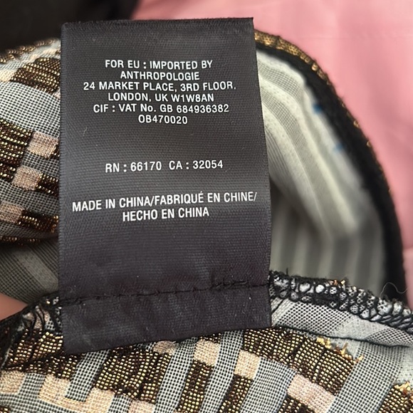 Anthropologie Deletta Nathalie Black Metallic Copper Plaid Peplum Tank Top - XS - Picture 12 of 13